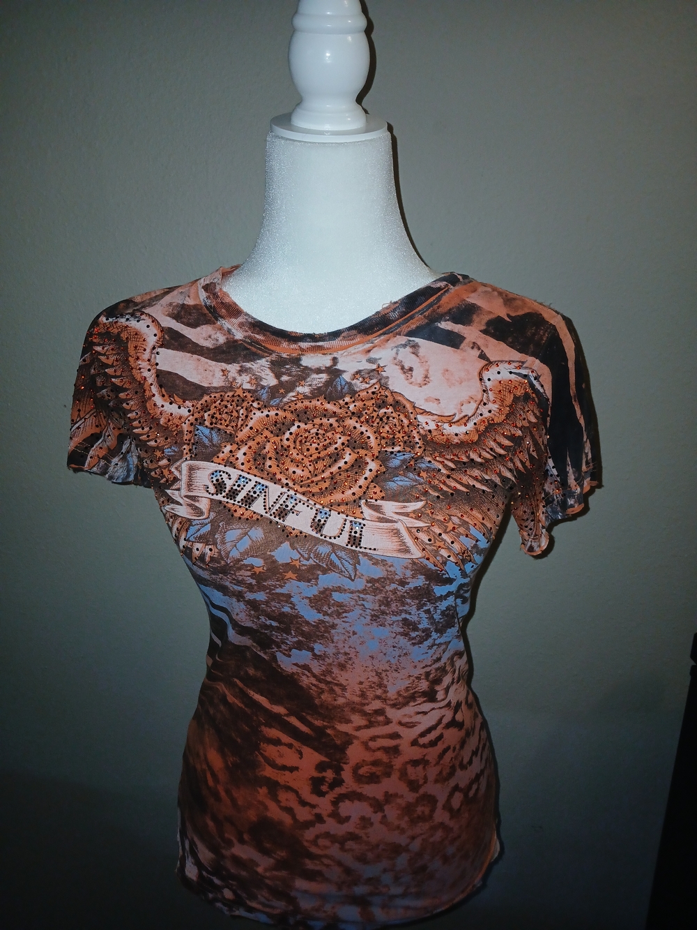 Sinful By Affliction Women’s Short-Sleeve Embellished Graphic Tee